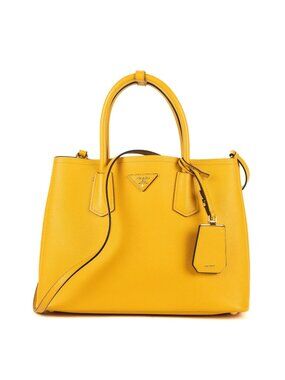 Prada Double Bag Yellow Color Saffiano